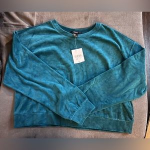 Long Sleeve Teal Knit Top - Large